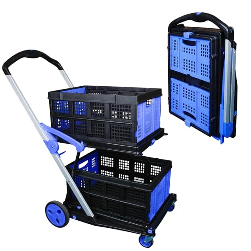 Apoxcon MSG-99G-2 Shopping Cart With 2 Storage Crates cover
