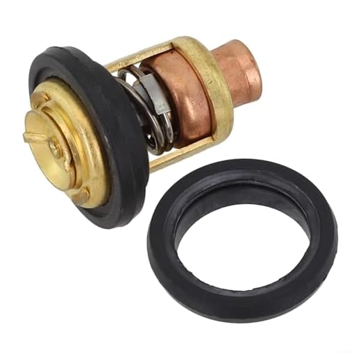 Pieza de acero inoxidable para termostato Johnson con juntas compatible con cobre para Evinrude 5235 para motores de refrigeración HP y 5005440 8330720 777260 para sistema fueraborda de motor marino
