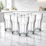 Kit 6 Copos de Vidro 400ml Jogo com 6 Peças Vidro Reforçado 4mm Copo Robusto Elegante para Água Suco Drinks Whisky Bar Restaurante Cozinha Casa Buffet Hotel Copo Grosso Resistente 400ml!