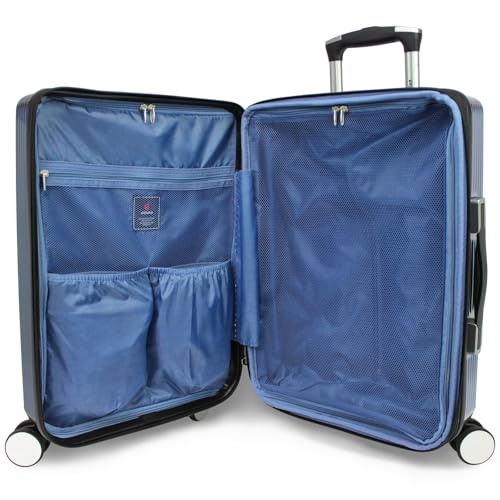World Traveler Dejuno Monarch Lightweight Hardside Polycarbonate Expandable Spinner Luggage with TSA Lock, Iron Blue, 20-inch Carry-On4