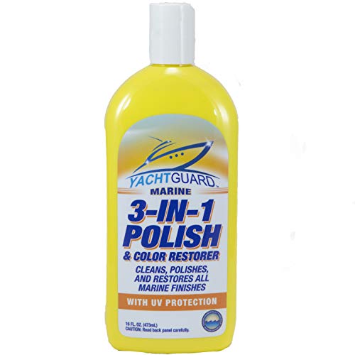 YachtGUARD 3-in-1 Polish & Color Restorer - Marine Grade Polishing Compound and UV Protectant to Help Restore Shine to Boats and Detailing RVs (16 Oz Bottle)
