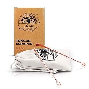 Koperen Tongschraper | Van Nature Antibacterieel | Tegen Orale Aandoeningen | Tongschraper Ayurveda voor Frisse Adem en een Gezonde Mond | Tongschraper Koper voor Het Tong Schoonmaken |Arista Ayurveda