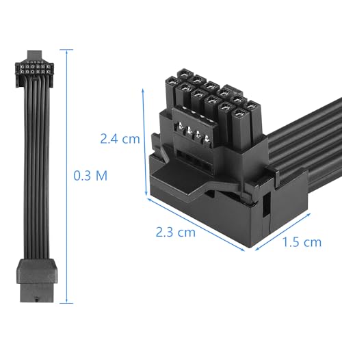 Cavo di prolunga ATX3.0 12VHPWR 1FT, PCI-e 5.0 12VHPWR ATX3.0 600W Cavo di alimentazione 16 pin femmina a maschio, per scheda grafica GPU 12+4 pin RTX 3090Ti 4070Ti 4080 4090 (Type B) - Alimentatore - Immagine 6