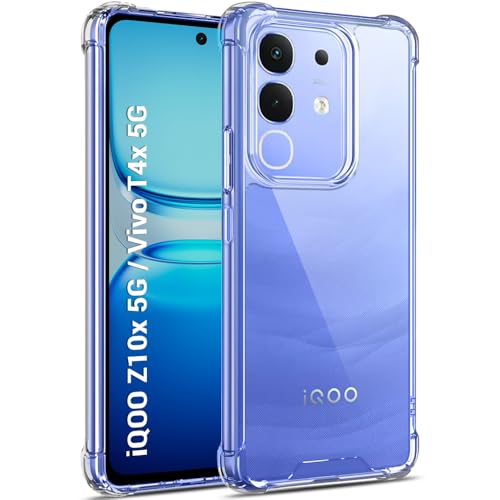 Image of TheGiftKart Crystal Clear Back Cover Case for iQOO Z10x 5G / Vivo T4x 5G | 360 Degree Protection | Shock Proof Design | Transparent Back Cover for iQOO Z10x / Vivo T4x (PC & TPU, Transparent Bumper)