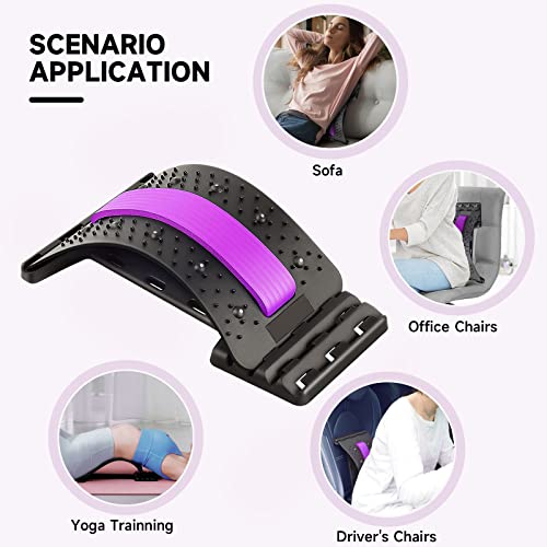 Image of Back Stretcher - Back Cracker 4 Levels Spine Board, Back Popper Chiro Board for Lower and Upper Back Pain Relief, Adjustable Lumbar Stretcher (Black)