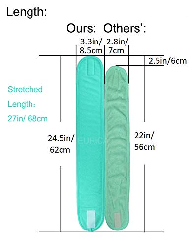 EUICAE Spa Headband Hair Wrap Sweat Headband Head Wrap Hair Towel Wrap Non-slip Stretchable Washable Makeup Headband for Face Wash Facial Treatment Sport Salon Fits All Pack of 6 All Mint Green