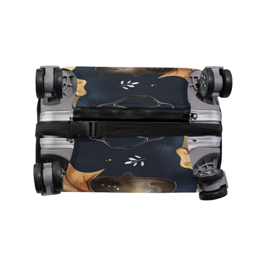 senya Travel Luggage Cover Suitcase Protector Halloween Candle Pumpkin Leaves Washable Baggage Covers Fits 22-24 Inch Luggage4