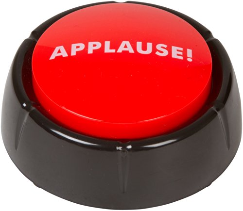 A physical button that triggers a real applause sound — instant crowd validation for your desk, meetings, or pranks.