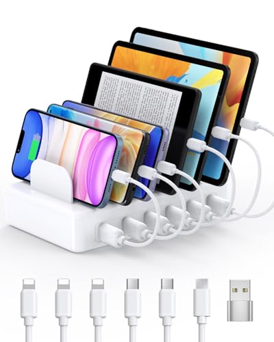 Creative Design 50W 6-Port Multi-Device Wired Charging Station