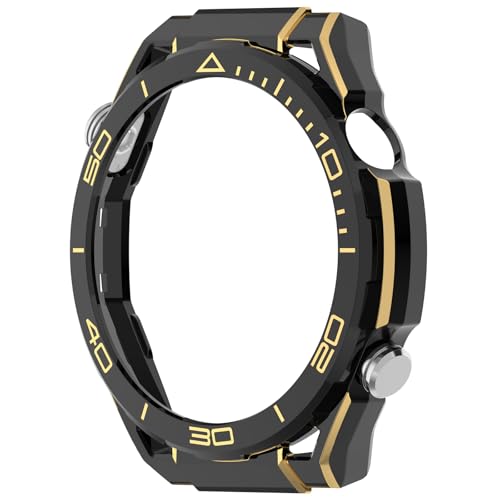 LICHIFIT for Huawei Watch GT6 Pro 46mm用保護ケース カバー PCケース+金属ボタン 一体化 スマートウォッチカバー 脱着簡単 耐衝撃 傷防止軽量 マーキングダイヤル付きウォッチケース おしゃれ(ブラック)