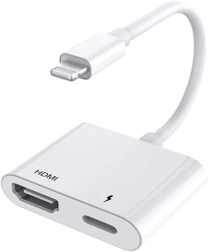 Lighting to HDMI Adapter,1080P Digital AV Adapter, Sync Screen HDMI Connector for iPhone & iPad (Compatible with iOS 14, No Application Need)