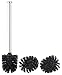 Brosse WC en acier inoxydable avec têtes de rechange Ø 7 cm - Noir