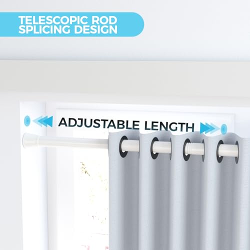 Image of Shower Curtain Rod Spring Tension Rod 30 to 64 Inches 2PCS, Spring Tension Curtain Rod White Expandable for Window Wardrobe Doorway Kitchen