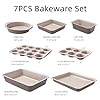 CAROTE 7-Piece Nonstick Stackable Baking Pans Set - Bakeware Sets Including Cookie Sheets for Baking, Muffin Pan, Bread Pan, Cake pan, Loaf Pan, Roasting Pan, Gray & Khaki #1