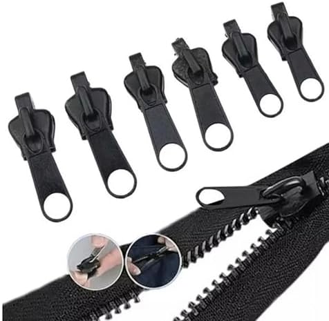 Replacement Zipper Pull – 6pcs, Black Universal Instant Fix Zipper Repair Kit Replacement Zip Slider Teeth Zippers, Jacket Zipper Replacement, Design Arts, Crafts and Sewing