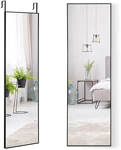 Armoire à Bijoux Avec Miroir Complet HOMASIS - Étagères Réglables, 108 Compartiments, Clés, Noir