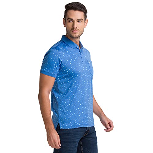 Image of Parx Men's Pure Cotton Print Pattern Regular Fit Polo Collar Polo Neck Half Sleeve Casual T-Shirt