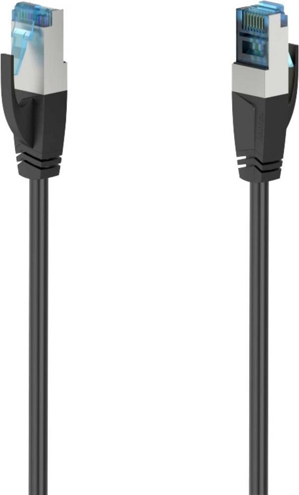 Hama Cavo Di Rete CAT6a S/FTP 10 Gbit/s - Ethernet Ad Alta Velocità, Doppia Schermatura, 0,5 Metri, Nero