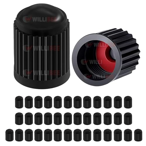 Image of WILLIBEE 40 Pcs (O Rubber Seal) Car Tyre Valve Caps | Universal Tyre Valve Cap Set for Car, Bike & Scooter | Dust-Proof Airtight Stem Caps | Tire Valve Cap
