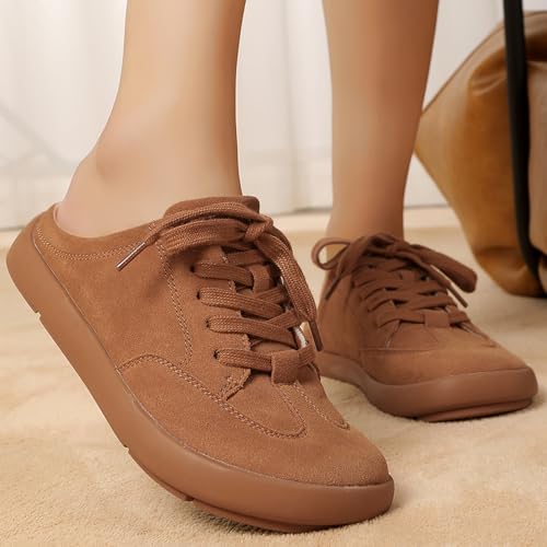 UBFEN Womens Slippers Outdoor Arch Support Mules Slipper Comfortable Lace up Indoor Warm Slip on House Shoes3