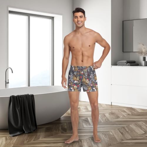 Image of Men's Boxer Shorts Cotton Loose Underwear with Button Fly