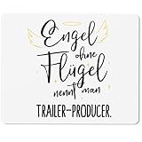 JUNIWORDS Mauspad Mousepad, Engel ohne Flügel nennt Man Trailer-Producer (5186420)
