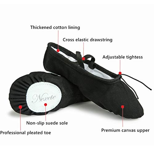 Nexete Ballet Shoes Slippers Classic Canvas Split-Sole Dance Slippers for Toddler Kid Girl Boy Women3