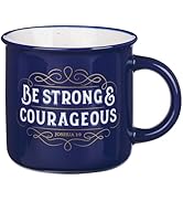 Christian Art Gifts Inspirational Ceramic Coffee & Tea Mug for Men & Women: Strong & Courgeous En...