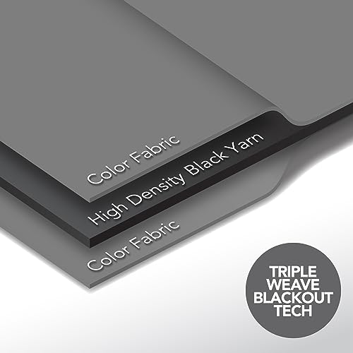 Image of Deconovo Blackout Curtains Set of 2, 5.2 Feet Long, Black Curtains for Bedroom, Thermal Insulated Window Curtains for Living Room - 52W x 63L Inch,Light Grey Eyelet