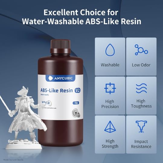 Image of 3IDEA Upgraded 8K Standard ABS-Like V2, Enhanced, High Precision 3D Printing for All LCD Resin for 3D Printers (White, 1kg)
