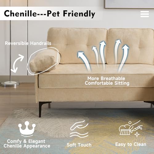 image for WOTSTA Convertible Sectional Sofa, L Shaped Couch with Reversible Chai