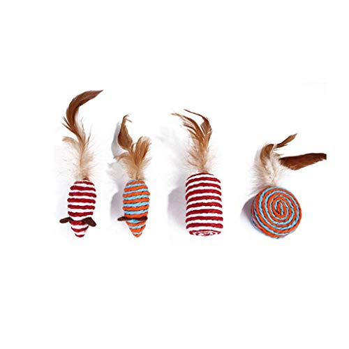 Image of PETS EMPIRE 7pcs /Set Wood Pet Catcher Teaser Stick Replaceable Feathers Playing Wand Pet Teeth Molar Biting Toys