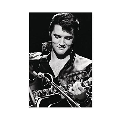 WarfEl Poster Elvis Presley sur toile pour chambre à coucher, paysage sportif, décoration de bureau, chambre, cadeau sans cadre, 30 x 45 cm - Les Beatles, Paul McCartney, John Lennon, RIngo Starr, George Harrison WarfEl Poster Elvis Presley sur toile pour chambre à coucher, paysage sportif, décoration de bureau, chambre, cadeau sans cadre, 30 x 45 cm