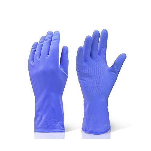 DeoDap Reusable Rubber Hand Gloves,Stretchable Gloves for Washing Cleaning Kitchen Garden, 1-Pair (Blue) (B07C7D9DZY) Amazon Price History, Amazon Price Tracker