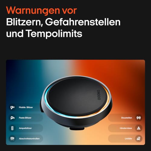 OOONO Co-Driver NO2 Plus Aluminium – Optimierter Co-Driver fürs Auto Warnt vor Tempo-Kontrollen und Gefahrenstellen – Wiederaufladbar… – Ansicht 4
