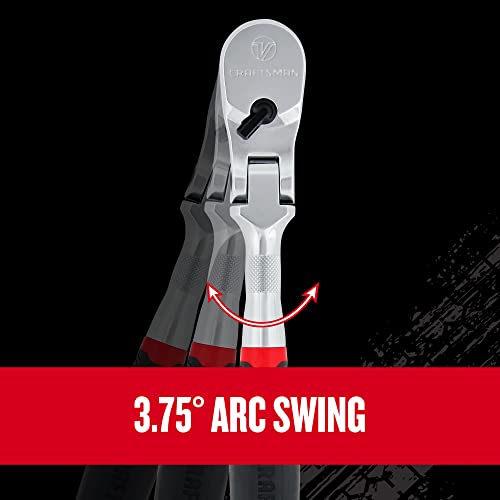 CRAFTSMAN V-SERIES Ratchet, 1/2 Inch Drive, 96-Tooth, Flexible Head XL Comfort Grip (CMMT86336V) - image 7