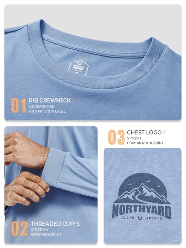 NORTHYARD Mens Cotton Long Sleeve T-Shirts Graphic Casual Stylish Crew Neck Tee Shirts for Men Outdoors3
