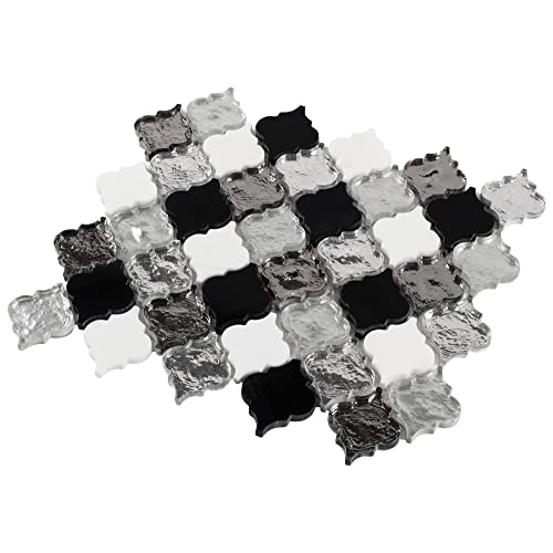Contemporary 2X2 Multi-Color Arabesque Multi-Finish Glass Stone Kitchen Backsplash Bathroom Mosaic Tile Mto0848 #TOP1