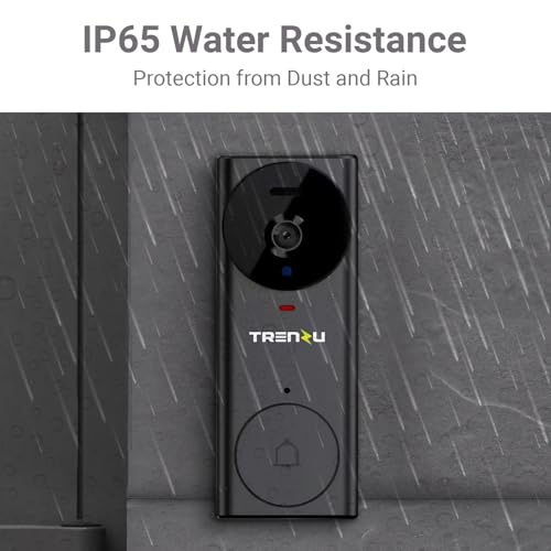 Image of trenzu Smart WiFi Video Doorbell Camera with Chime - Wireless Door Bell Camera, 2-Way Audio, Night Vision, Motion Detection, 110 Wide Angle Lens, Mobile App Support