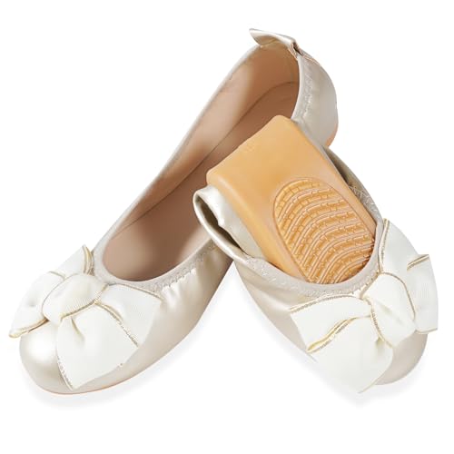 Women's Casual Round Toe Bow Knot Ballet Comfort Soft Slip On Casual Flats Shoes
