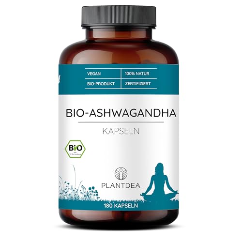 Bio Ashwagandha Kapseln I 3000mg Tagesdosis I hochdosierte 180 Ashwagandha-Kapseln I laborgeprüft I Bio Ashwagandha Pulver I veganes Ashwagandha-Präparat I Ohne Zusätze I PlantDEA