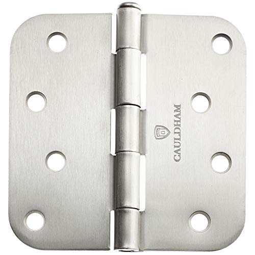 Cauldham (12 Pack) Heavy-Duty 4" Interior Door Hinges With 5/8" Radius Corners - Satin Nickel #TOP1