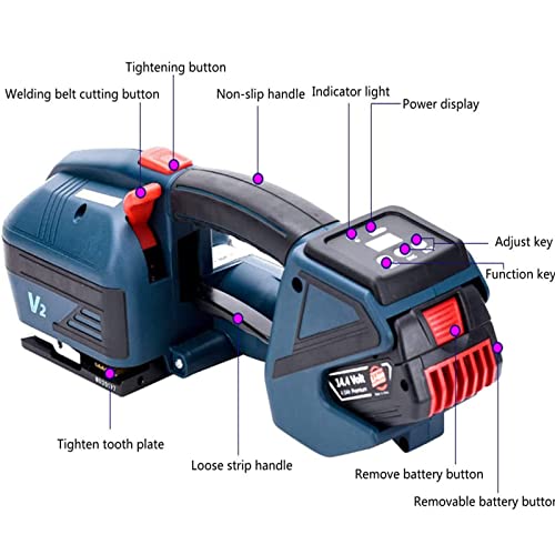 Cercleuse électrique, cercleuse Automatique avec écran LCD, banderoleuse alimentée par Batterie 4000 mAh pour feuillards PP Pet, idéale pour l'emballage de boîtes et de palettes