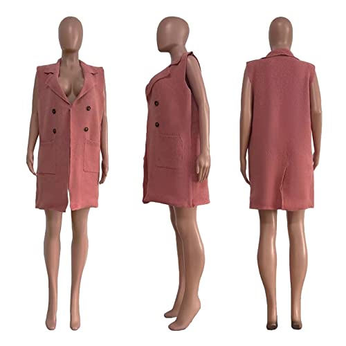 Image of Women's Casual Sleeveless Long Sweater Vest Open Front Cardigan Waistcoat