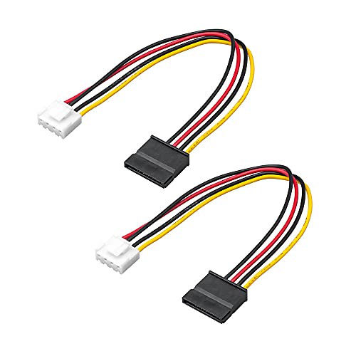 Owltree Lot de 2 câbles adaptateur d'alimentation 4 broches vers SATA femelle pour disque dur compatible avec l'enregistreur vidéo Hikvision 20 cm