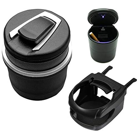 Chingde Car Ashtrays, 2 Pcs Smokeless Ashtray Plastic Car Air Vent Cup Holder Portable Car Ashtray with Lid and Led Lights for Car Interior, Cars, Home, Office Cover