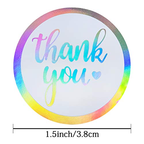 Image of JELLYBABY Thank You Stickers For Small Businesses-1.5 Inch Sticker Roll For Return Gifts,Envelope Seals,Reflective Labels For Packaging,And Sealing Tape For Gifts,Gift Tags-500 Pcs,500 Labels