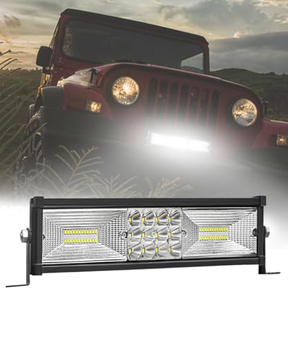 Image of Carzex 60 Led 11 Inch Bar Light Led Fog Light for Cars /Bikes /Scooty, Spot + Flood Beam Combo Led Lights, Super Bright White Auxiliary Fog Lights
