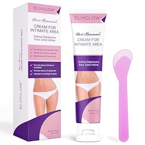 Hair Removal Cream for Women-ELIAGLOW Intimate/Private Area depiladora Cream, Pubic, Bikini, Face, Body Legs, and Underarms Painless Flawless Depilatory-Gentle Hair Remover Formula for All Skin Types…