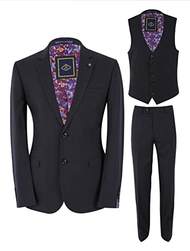 SIRRI Mens Slim Fit Formal Business Navy Blue Suit Jacket Classic Sold Separately Set Chest 36R - Image 3